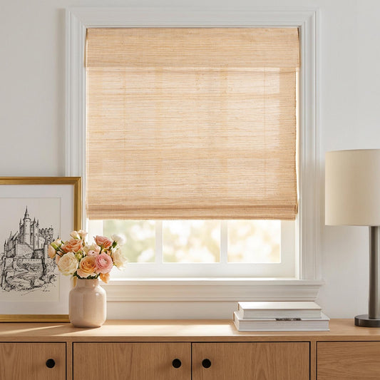 Natural Handmade Woven Wood Roman Shades
