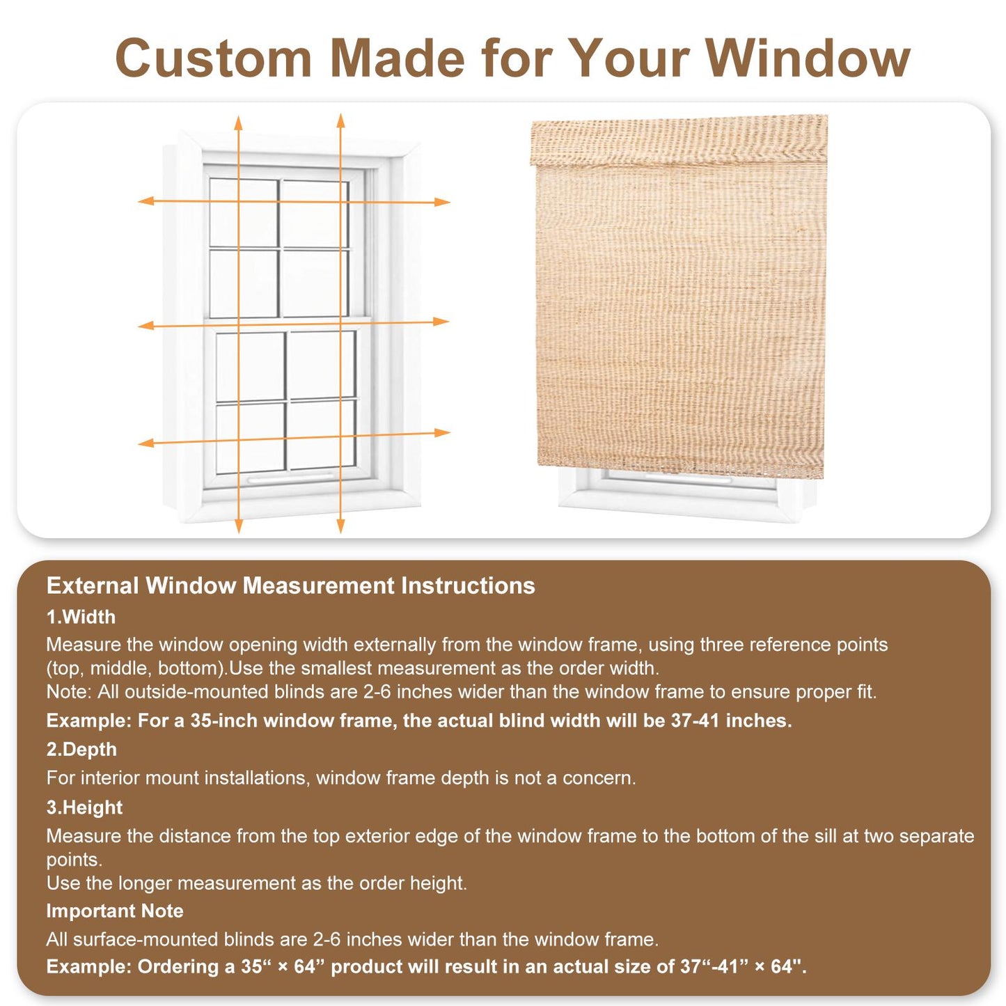 Natural Handmade Woven Wood Roman Shades