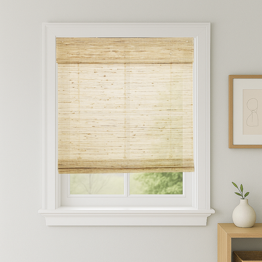 Cordless Woven Wood Roman Shades